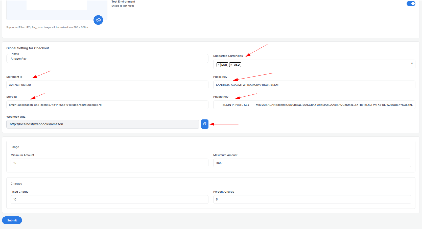 Amazon Pay API Keys