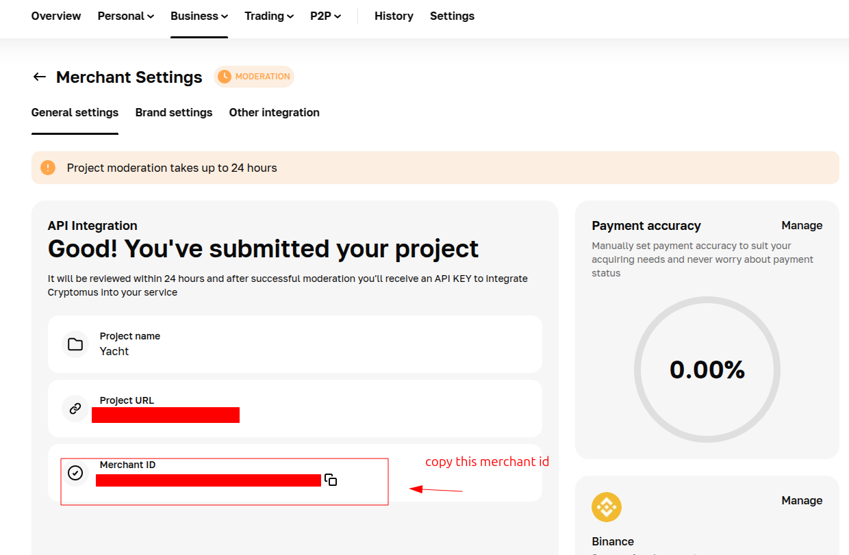 Cryptomus API Keys