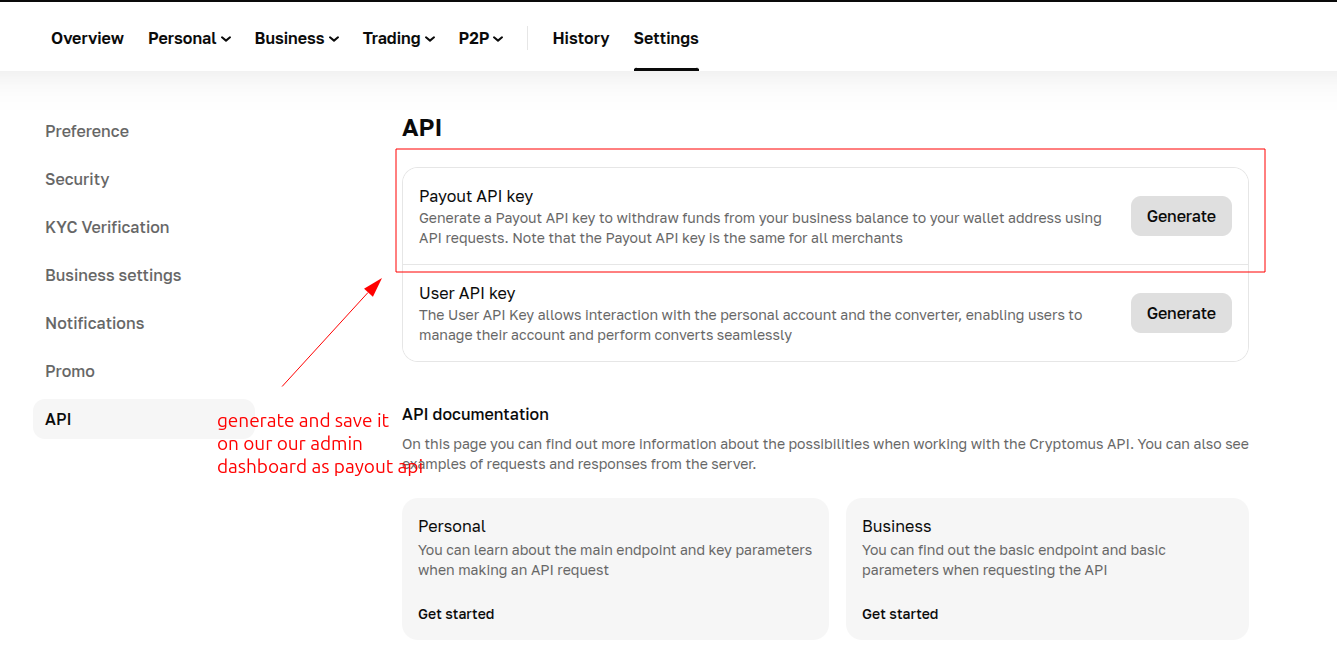 Cryptomus API Keys