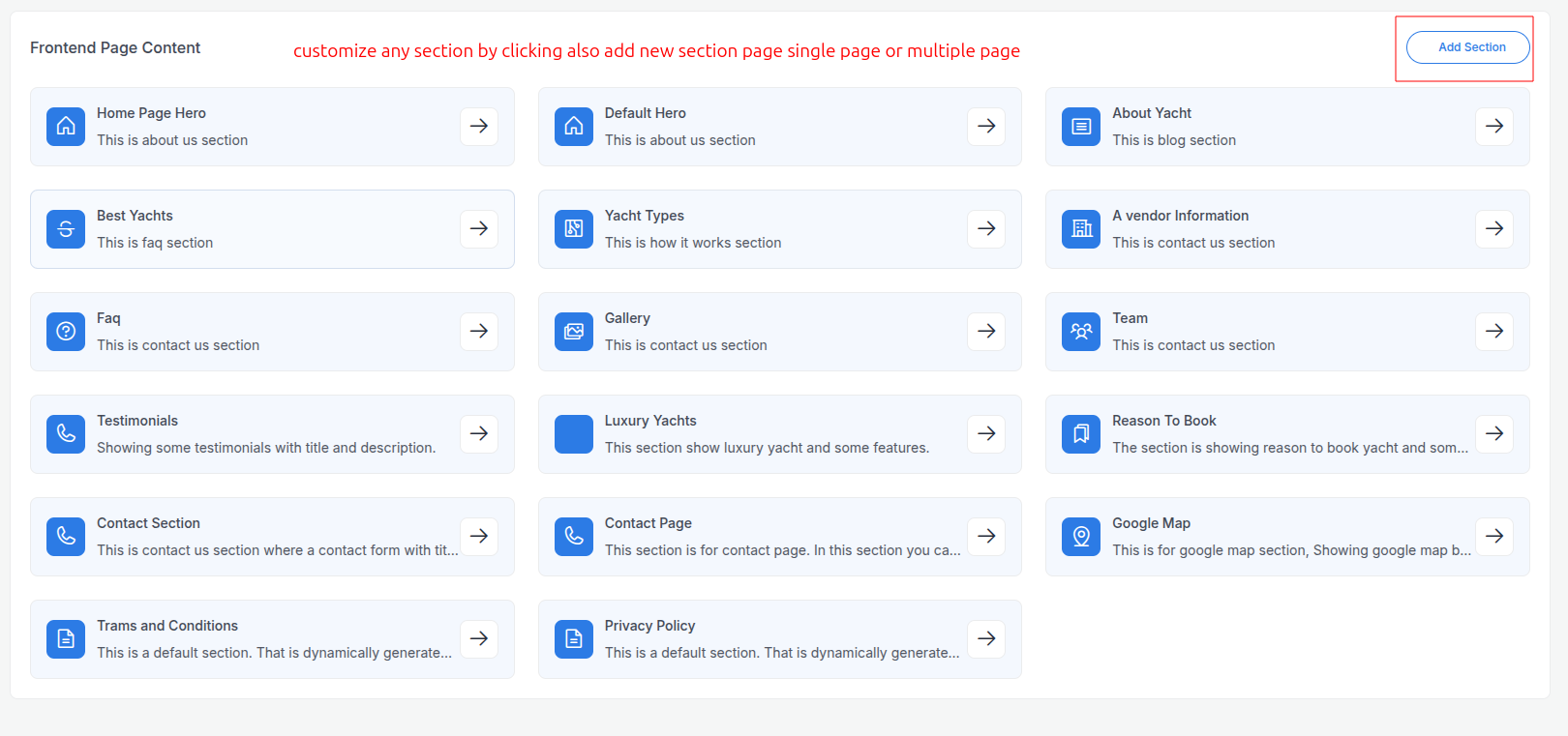 Frontend Content