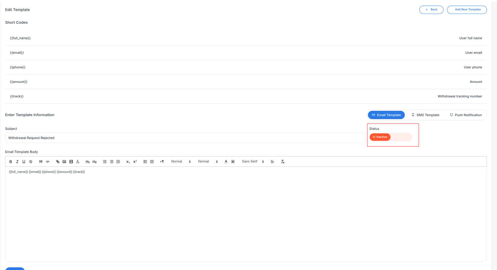 Notification Templates